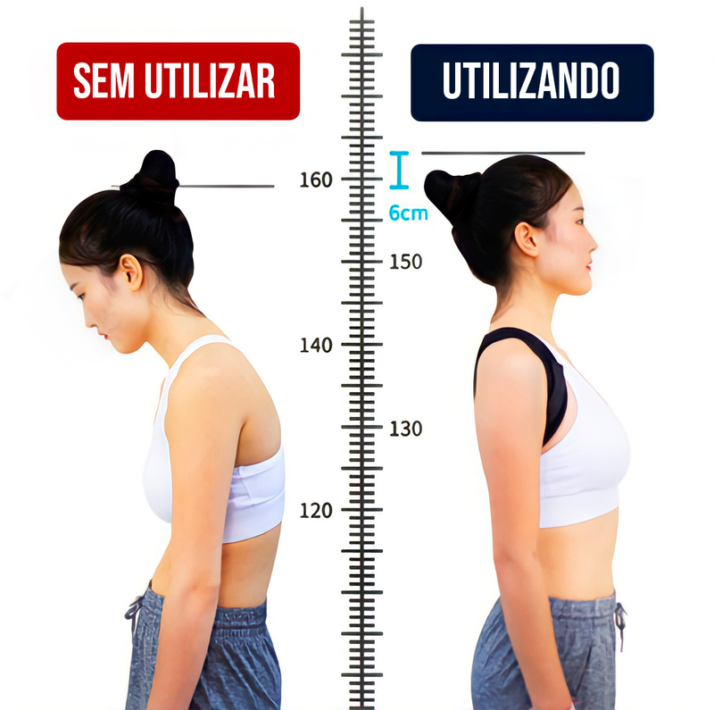 Corretor Postural Magnético Ajustável - Coluna, Ombro, Lombar e Cravícula